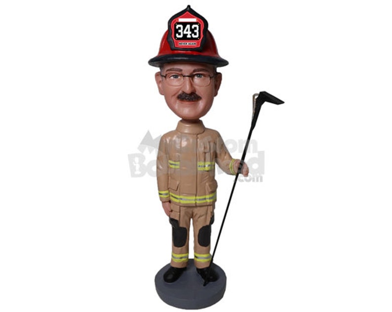 Custom Bobblehead Captain Firefighter, Fight Fighter Custom Bobblehead, Fire Department Custom Bobblehead image 1