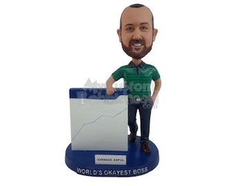 Custom Bobblehead Star Corporate Executive, Financial CEO & CFO Custom Bobblehead, Company Manager Custom Bobblehead