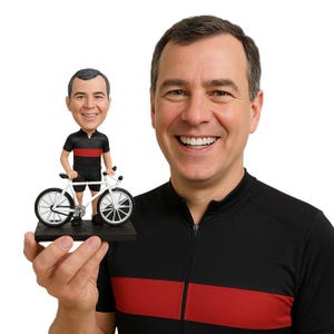 Custom Bobblehead Standing Cyclist, Bike Rider Custom Bobblehead