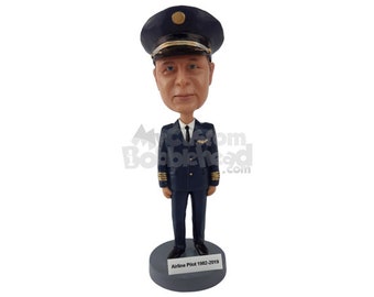 Custom Bobblehead Commercial Airline Pilot, Police Captain Custom Bobblehead, Cruise Ship Captain Custom Bobblehead