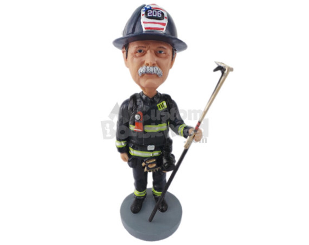 Custom Bobblehead Chief Firefighter, Fight Fighter Custom Bobblehead