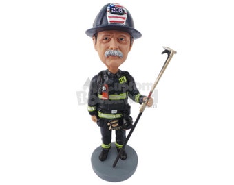 Custom Bobblehead Chief Firefighter, Fight Fighter Custom Bobblehead, Fire Department Custom Bobblehead