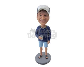 Custom Bobblehead Time for a Beer Buddy, Beer Drinker Dude Custom Bobblehead, Halftime Custom Bobblehead, Tailgating Custom Bobblehead