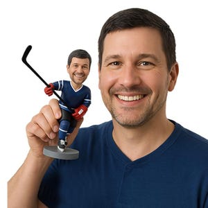 Custom Bobblehead Ice Hockey Player, Hockey Personalized Bobblehead