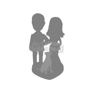 Double Fully Customized Bobblehead with a Pet, Double Custom Bobblehead