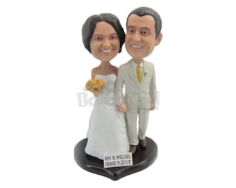 Custom Bobblehead Wedding Couple Walking Down the Aisle Custom Bobblehead, Bridal Party Custom Bobblehead, Personalized Bobblehead