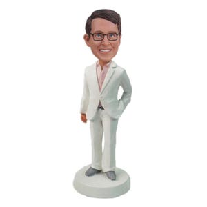 Custom Bobblehead Casual Groomsman, Best Man, Groom Custom Bobblehead, Bridal Party Custom Bobblehead, Personalized Bobblehead