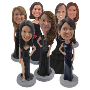 Custom Bobblehead Bridesmaids Gift, Bridesmaid Custom Bobbleheads, Maid of Honor, Wedding Custom Bobbleheads, Personalized Bobblehead