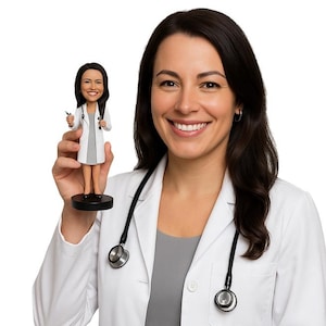 Custom Bobblehead Female Physician, Pediatrician Female Doctor Custom Bobblehead, Female Medical Doctor Custom Bobblehead, Doctor Bobblehead