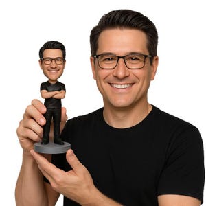 Custom Bobblehead Buff Cool Guy, Relaxed Casual Male Custom Bobblehead, Personalized Bobblehead