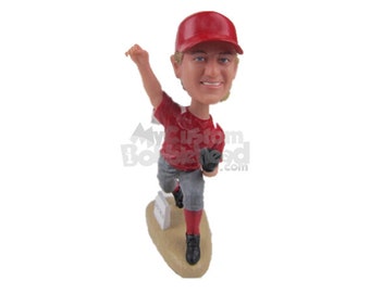 Custom Bobblehead Baseball Pitcher, Baseball Custom Bobblehead, Sports Custom Bobblehead