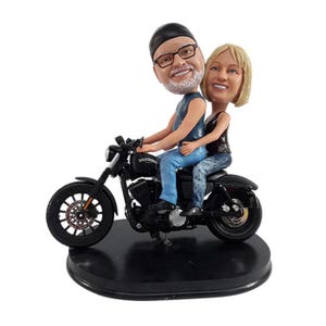 Custom Bobblehead Hardcore Biker Couple, Biker Wedding Custom Bobblehead, Wedding Custom Bobblehead, Personalized Bobblehead