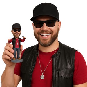 Custom Bobblehead Male Barber with Clippers, Barber Custom Bobblehead, Male HairStylist Custom Bobblehead