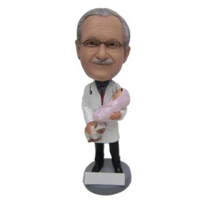 Custom Bobblehead Professional Pediatrician Male Doctor, Male Pediatrician Doctor Custom Bobblehead, Female Physician Custom Bobblehead