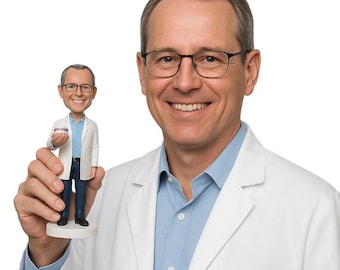 Custom Bobblehead Male Dentist, Orthodontist Custom Bobblehead, Periodontist Custom Bobblehead, Male Physician Custom Bobblehead