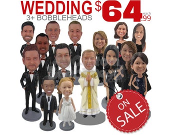 Wedding Custom Bobbleheads and Personalized Bobblehead, Bobble Head Gift, Groomsman Bobblehead and Bridesmaid Bobblehead, Custom Cake Topper