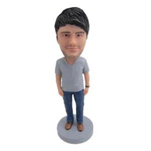Custom Bobblehead Casual Dude in Jeans, Classic Male Custom Bobblehead, Casual Male Custom Bobblehead