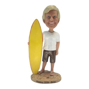 Custom Bobblehead Groovy Surfer, Surfing Custom Bobblehead, Sports Custom Bobblehead imagen 2