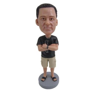 Custom Bobblehead Super Duper Cool Guy, Relaxed Casual Male Custom Bobblehead