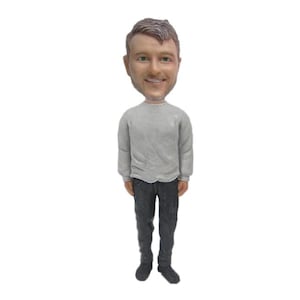 Custom Bobblehead Cool Pal in Sweater, Cool Guy Custom Bobblehead, Casual Custom Bobblehead