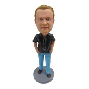 Custom Bobblehead Cool Pal Custom Bobblehead, Casual Male Custom Bobblehead, Male Physician Custom Bobblehead