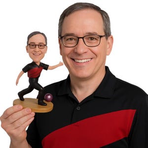 Custom Bobblehead Bowling Professional, Bowler Custom Bobblehead, Sports Custom Bobblehead