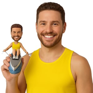 Custom Bobblehead Male Row Crew, Rower Custom Bobblehead, Rowing Team Sports Bobblehead