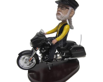 Custom Bobblehead Hardcore Biker, Motorcycle Rider Custom Bobblehead, Biker Motorcycle Custom Bobblehead