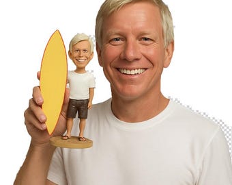 Custom Bobblehead Groovy Surfer, Surfing Custom  Bobblehead, Sports Custom Bobblehead