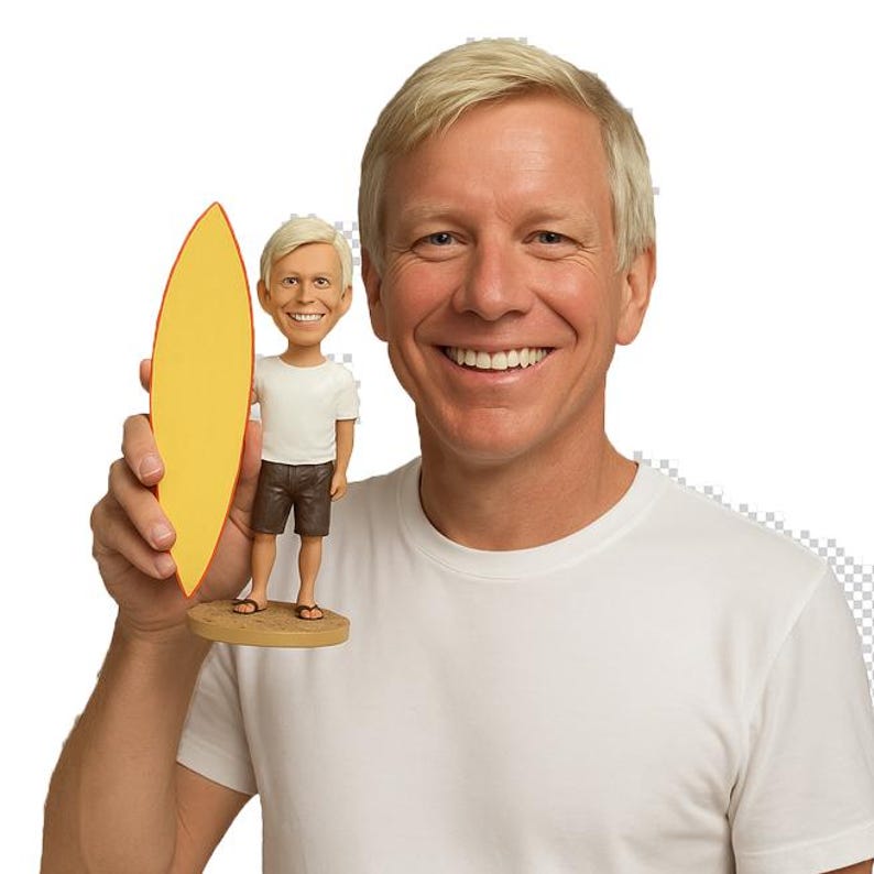 Custom Bobblehead Groovy Surfer, Surfing Custom Bobblehead, Sports Custom Bobblehead imagen 1