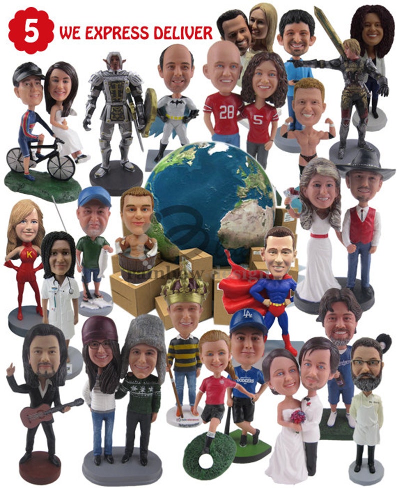 Single Custom Bobbleheads and Personalized Bobblehead, Bobble Head Gift, Groomsman Bobblehead and Bridesmaid Bobblehead, Custom Cake Toppers