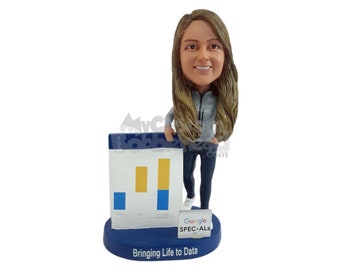 Custom Bobblehead Female Corporate Executive, Financial CEO & CFO Custom Bobblehead, Company Manager Custom Bobblehead