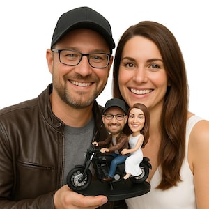 Custom Bobblehead Wedding Biker Couple, Motorcycle Wedding Custom Bobblehead, Wedding Custom Bobblehead, Personalized Bobblehead