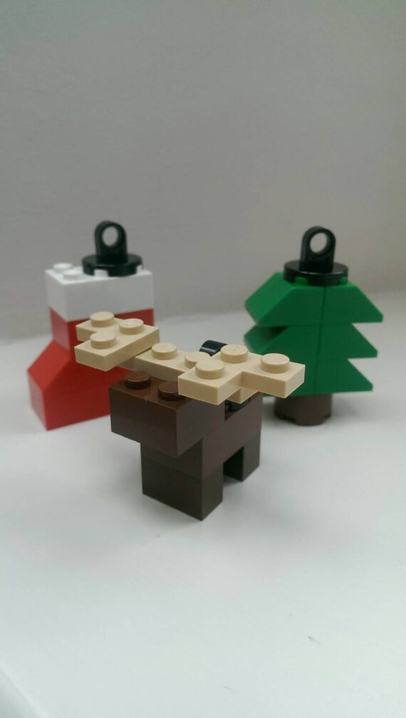Lego Christmas Tree Decorations Tree Reindeer Stocking Etsy