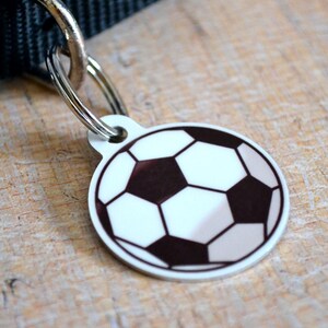 Soccer Ball Key Chain Tag - Dog Sports Tag, ID Luggage, Pet Identification