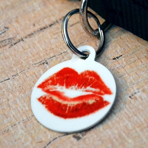 Hot Lips Pet ID Tag - Key Chain, Pet Identification, Collar Tag, Dog Tag