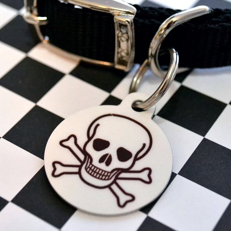 Skull and Crossbones Key Chain Pet ID Tag Dog Tag Pet Etsy