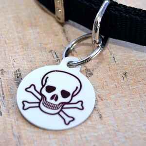 Skull and Crossbones - Key Chain, Pet ID Tag, Dog Tag, Pet Identification