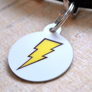 Lightning Bolt Pet ID Tag - Dog Tag, Key Chain, Pet Identification
