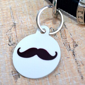 Mustache Pet ID Tag - Dog Tag, Leash Tag, Pet Identification, Key Chain