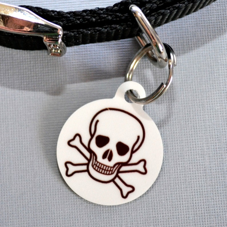 Skull and Crossbones Key Chain Pet ID Tag Dog Tag Pet Etsy