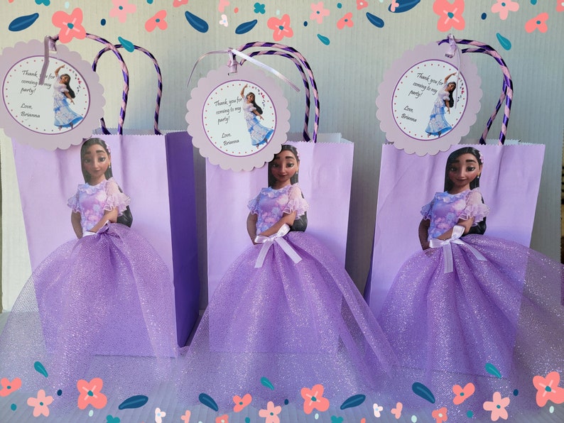 Disney Encanto Isabella Birthday Goody Favor Glitter Tutu Bags Etsy