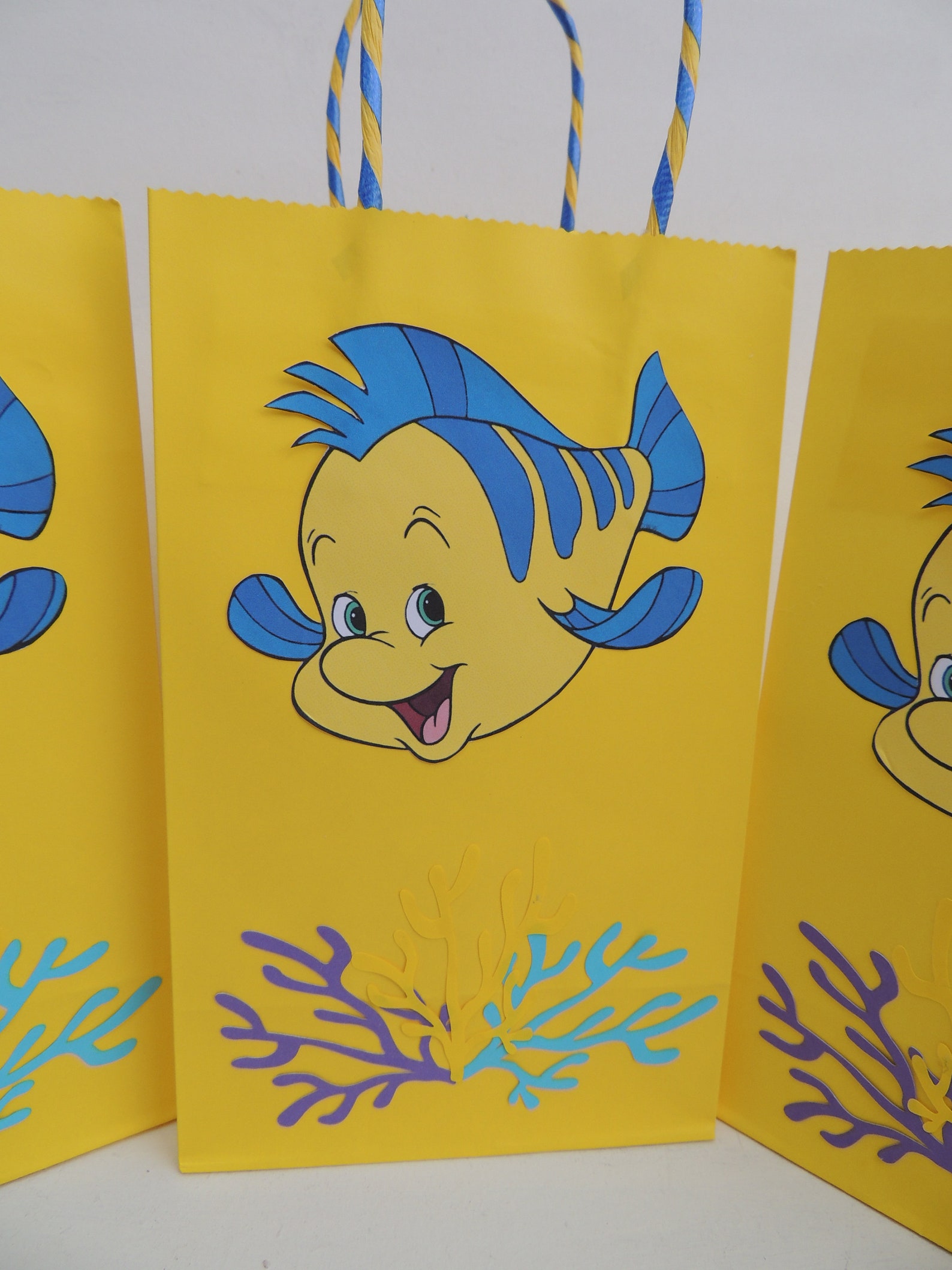 Disney Flounder Little Mermaid Favor Birthday Bags 10 Pieces Etsy