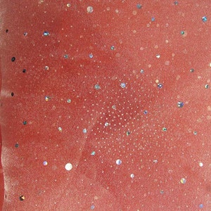 JN00251 Sale item Coral Fussed Sparkle Organza Fashion Craft Home Decor Slight Stretch Sheer Lightweight Soft Hand 58/60" Fabric By The Yard