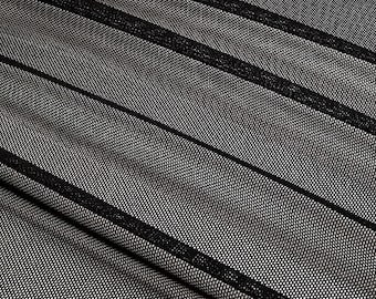 Black  Power Mesh Nylon Lycra Spandex 4Way Stretch Apparel Costume Sports Dance Swimsuit 60" Width By The Yard