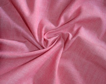 JN00219-1 Sale Item Pink Chambray Cotton  Lightweight Soft   Fashion  Decor 58/60" Fabric By The 1 Yard