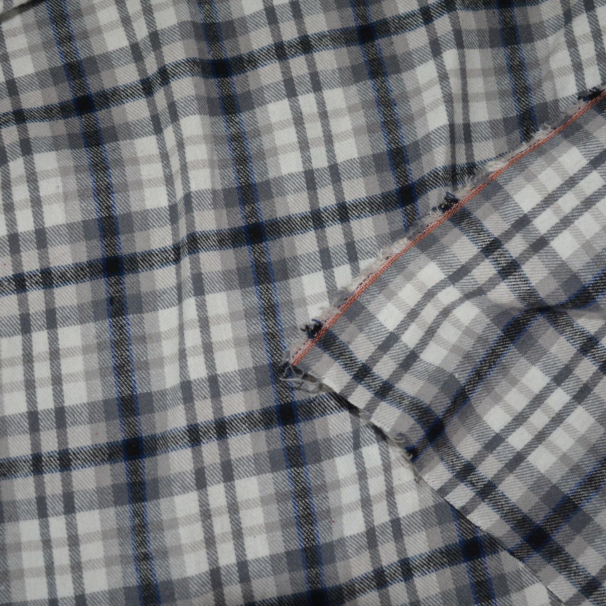 JN00224 Sale 100% Cotton Flannel Plaid Gray White Middle JN00224 Sale 100% Cotton Flannel Plaid Gray White Middle