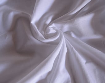 CN102 Sale Item White Cotton Broadcloth Polycotoon  Blend Light Weight 95G  58/60" Fabric By The 1 Yard