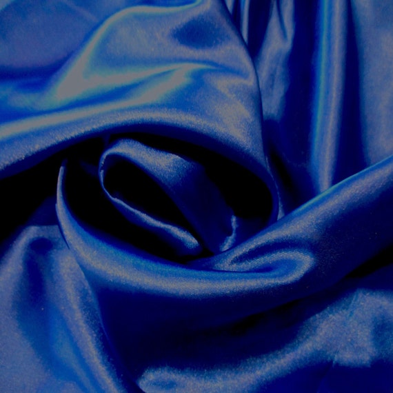 30 Yard Lot Royal Blue Poly Spandex Charmeuse Satin 2-way Stretch Fabric