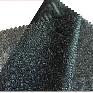 May include: Close-up of two layers of black fabric with a textured, woven pattern. The fabric is soft and flexible, making it ideal for a variety of sewing projects.